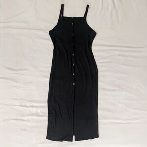 Black Button-Down Tank Dress